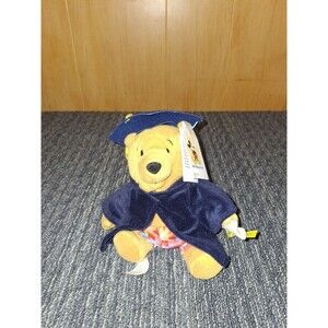 Disney Winnie the Pooh Graduate in Cap and Gown Plush- Blue and Gold